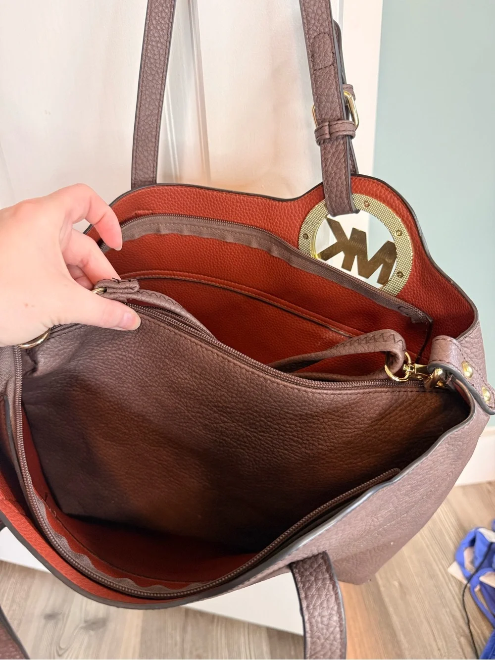 Michael Kors Fulton Pebbled Leather Open Tote Bag - Picture 5 of 5